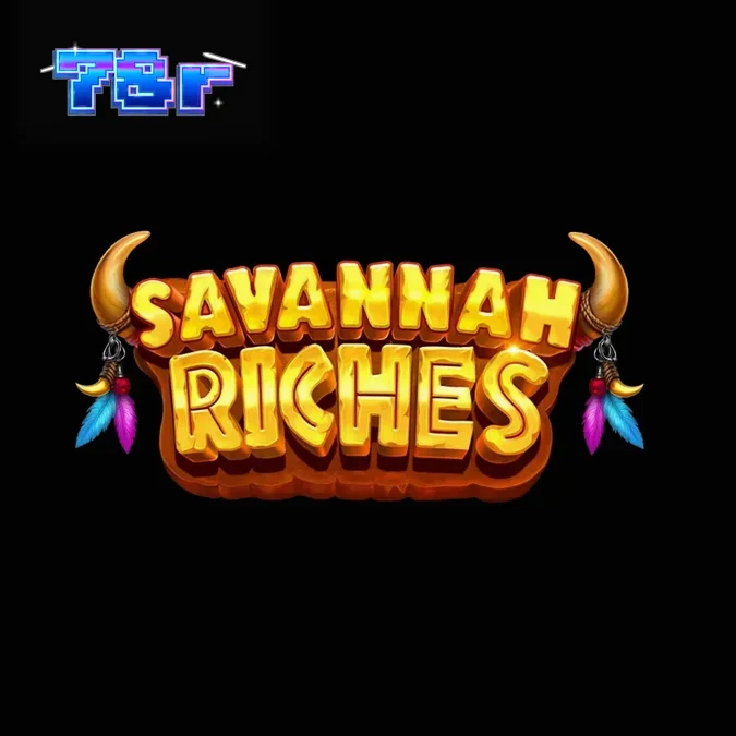 Cenário da savana africana com elementos do slot Savannah Riches